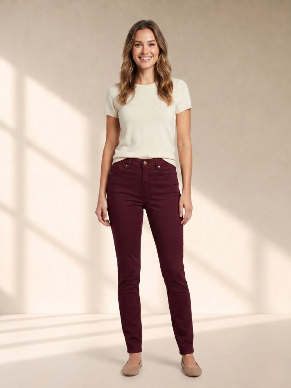 NWT Old Navy Rockstar Mid-Rise Maroon Skinny Jeans Tall 6